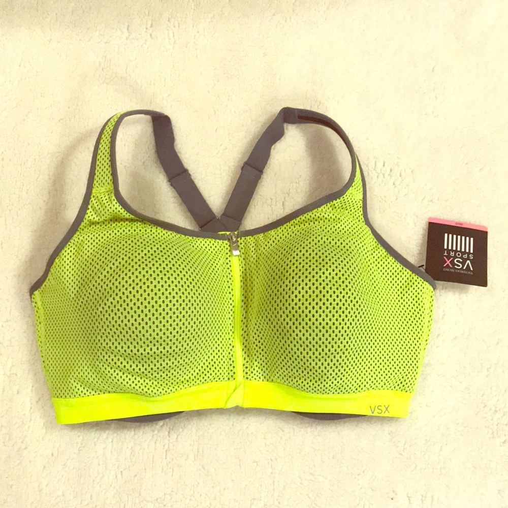 VSX Sport Neon/Gray Knockout Sport Bra NWT 38DD